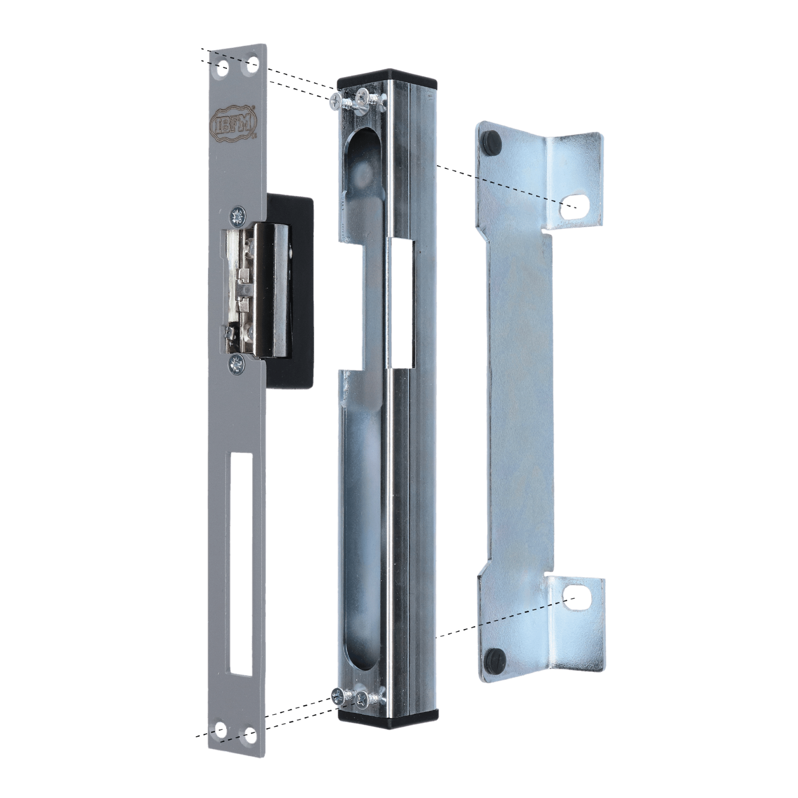 EZK315 Set - dorazová kazeta pravá/levá EZK310 (260x30x30 mm) plus elektrický zámek EZ332 s lištou