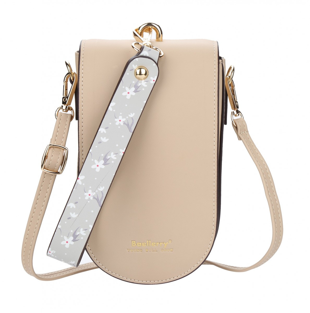 Kabelka TopQ Baellerry na mobil s popruhem béžová 129230