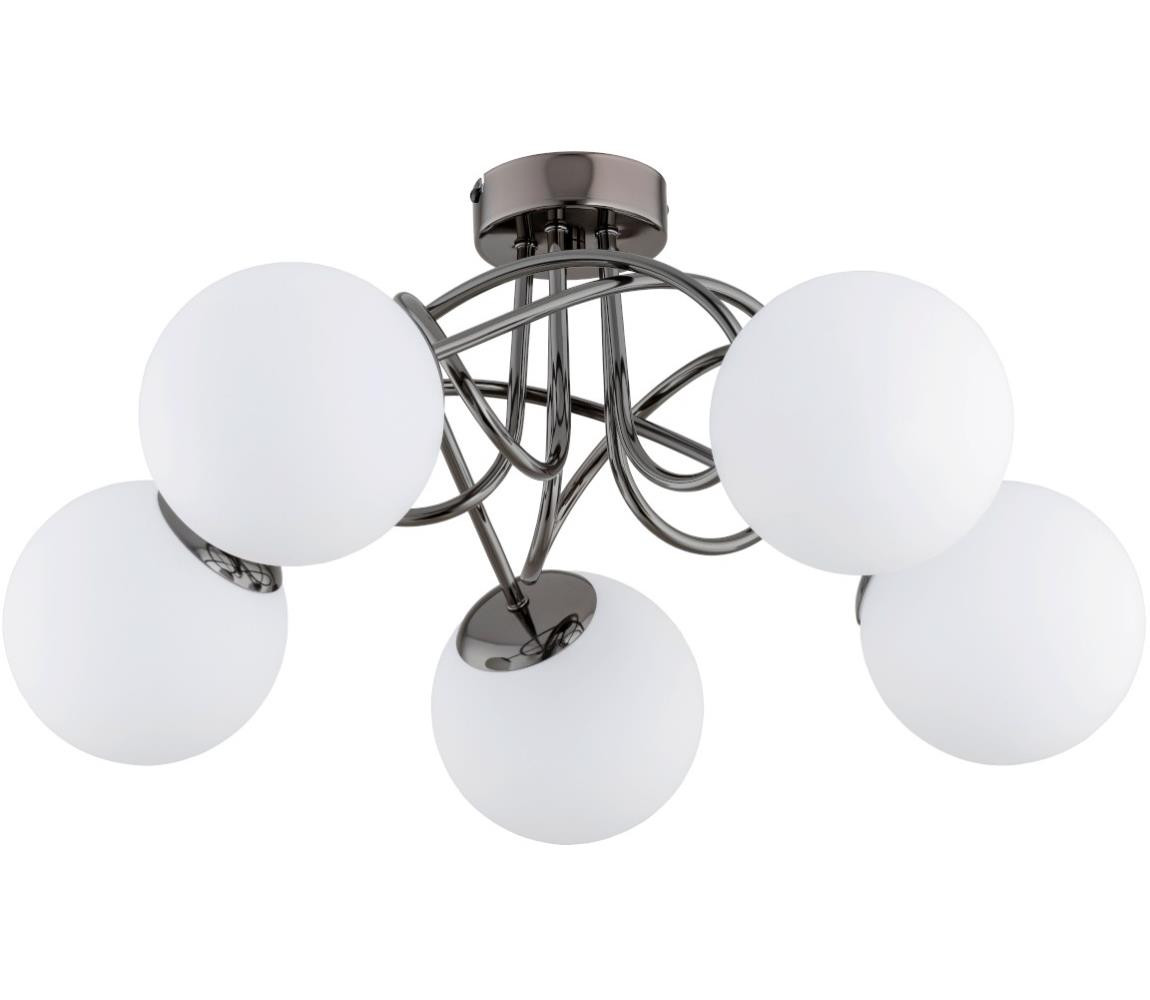 Přisazený lustr BANKO 5xE14/10W/230V černý chrom