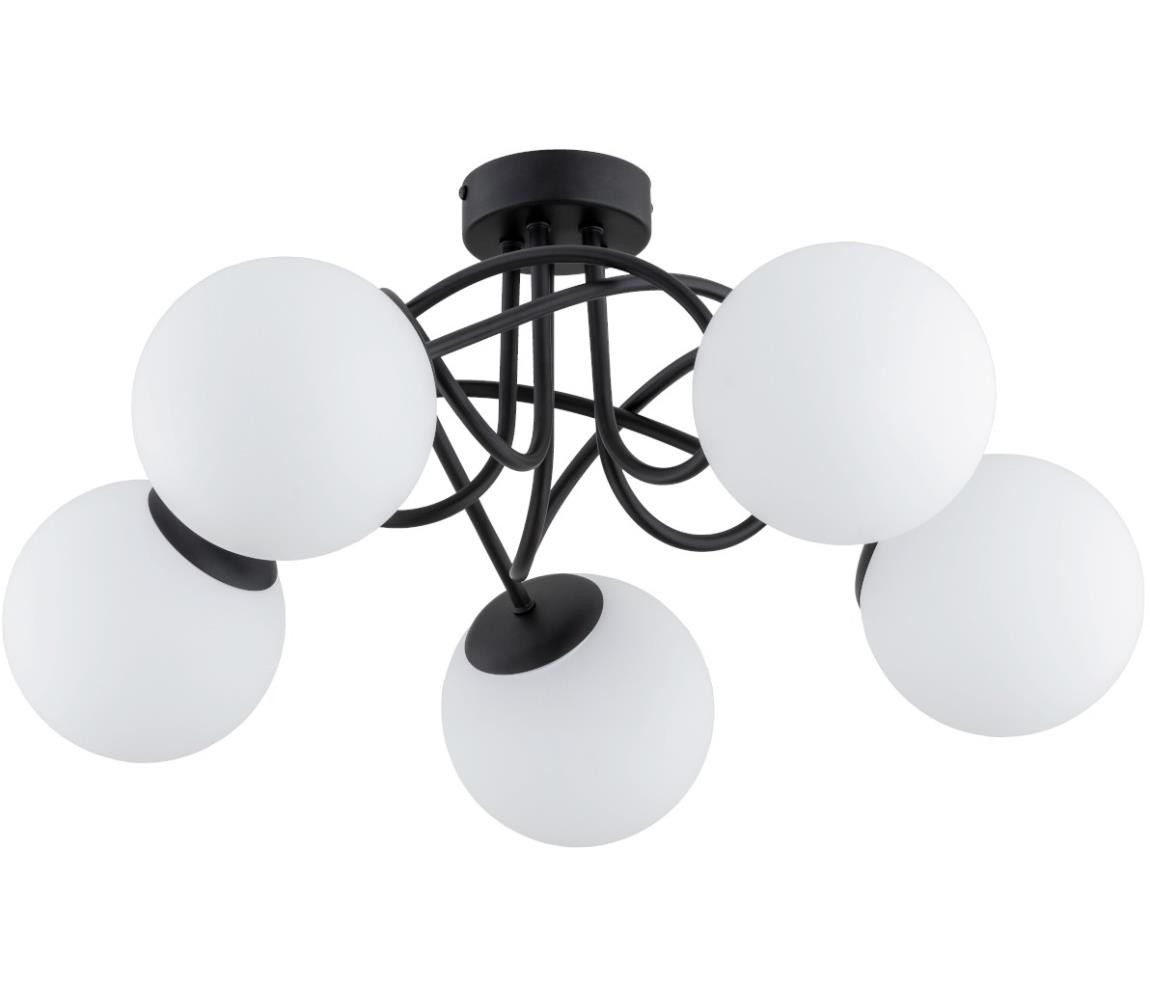 Přisazený lustr BANKO 5xE14/10W/230V černá