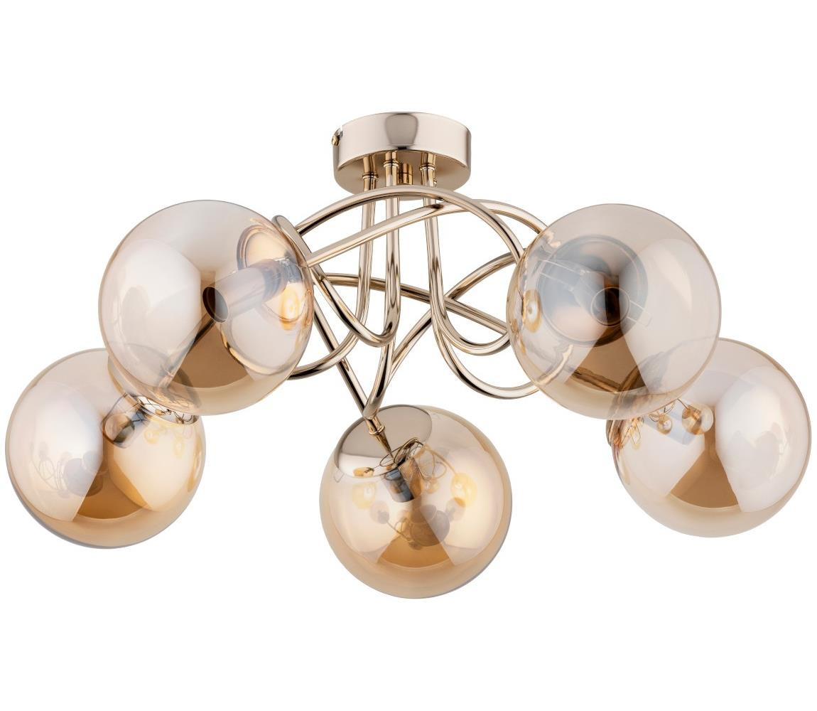 Přisazený lustr BANKO 5xE14/10W/230V zlatá