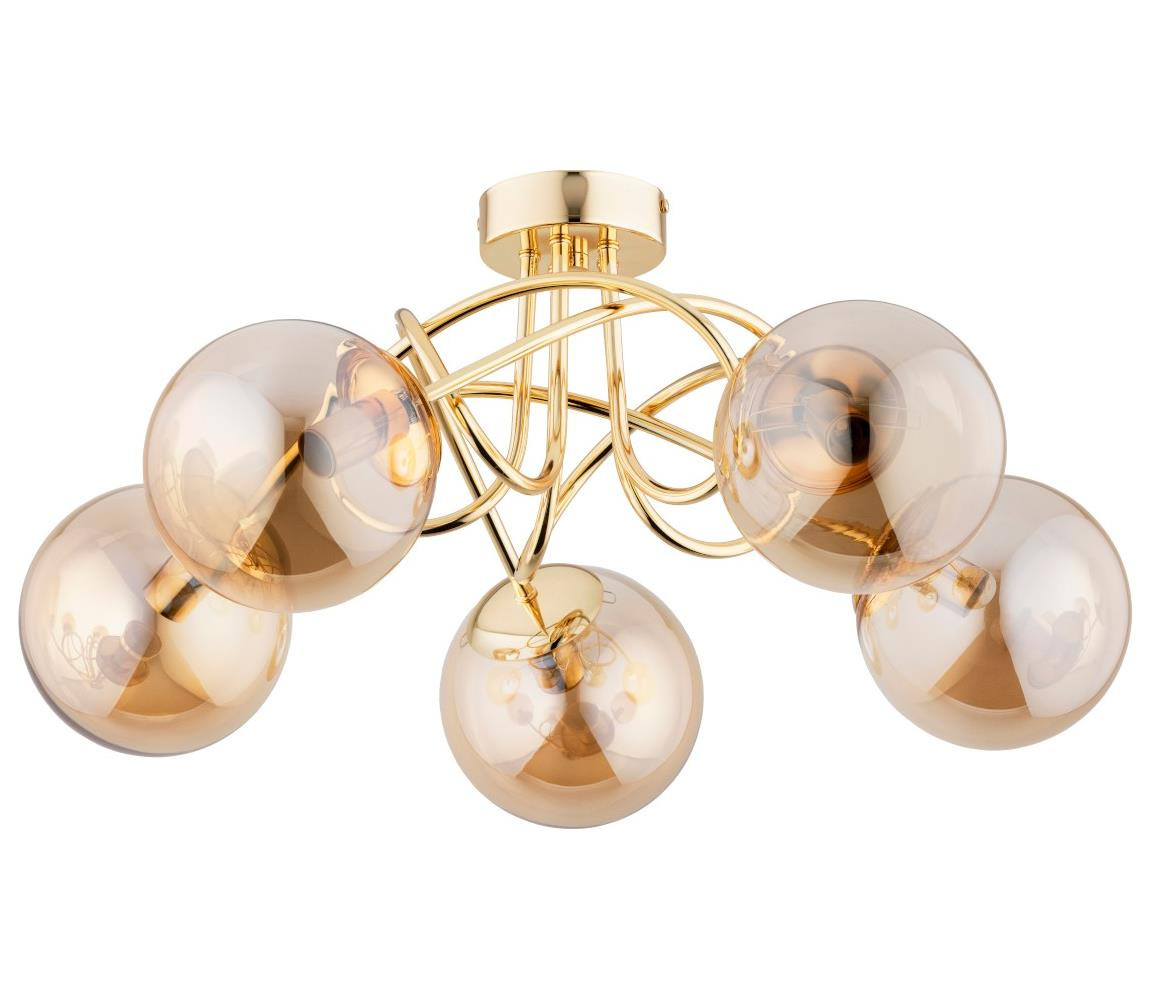 Přisazený lustr BANKO 5xE14/10W/230V mosaz