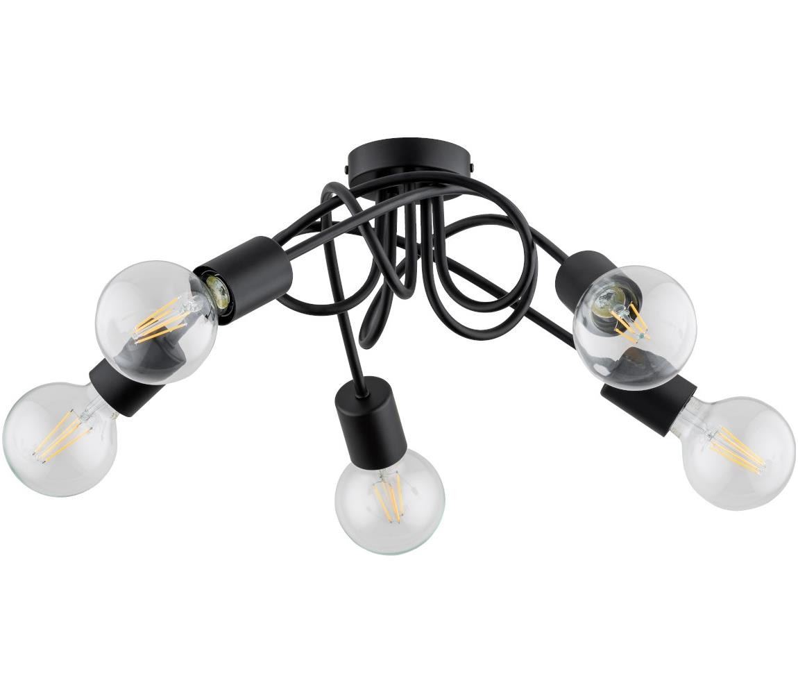 Přisazený lustr INTER 5xE27/15W/230V černá