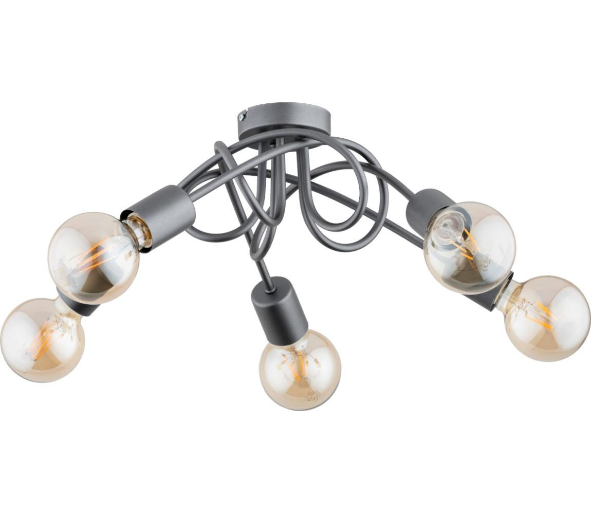 Přisazený lustr INTER 5xE27/15W/230V šedá