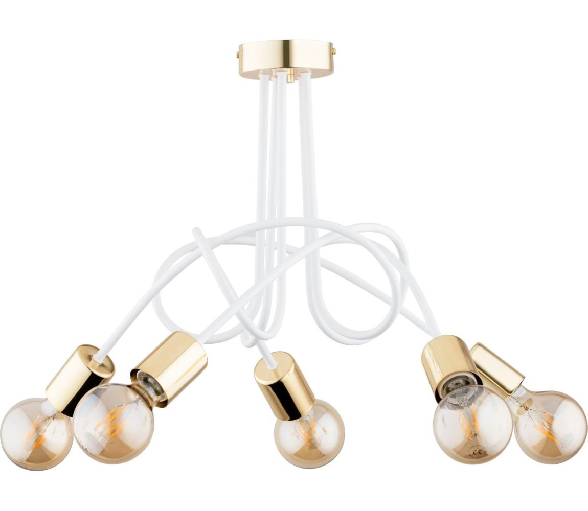 Přisazený lustr TANGO 5xE27/15W/230V bílá/zlatá