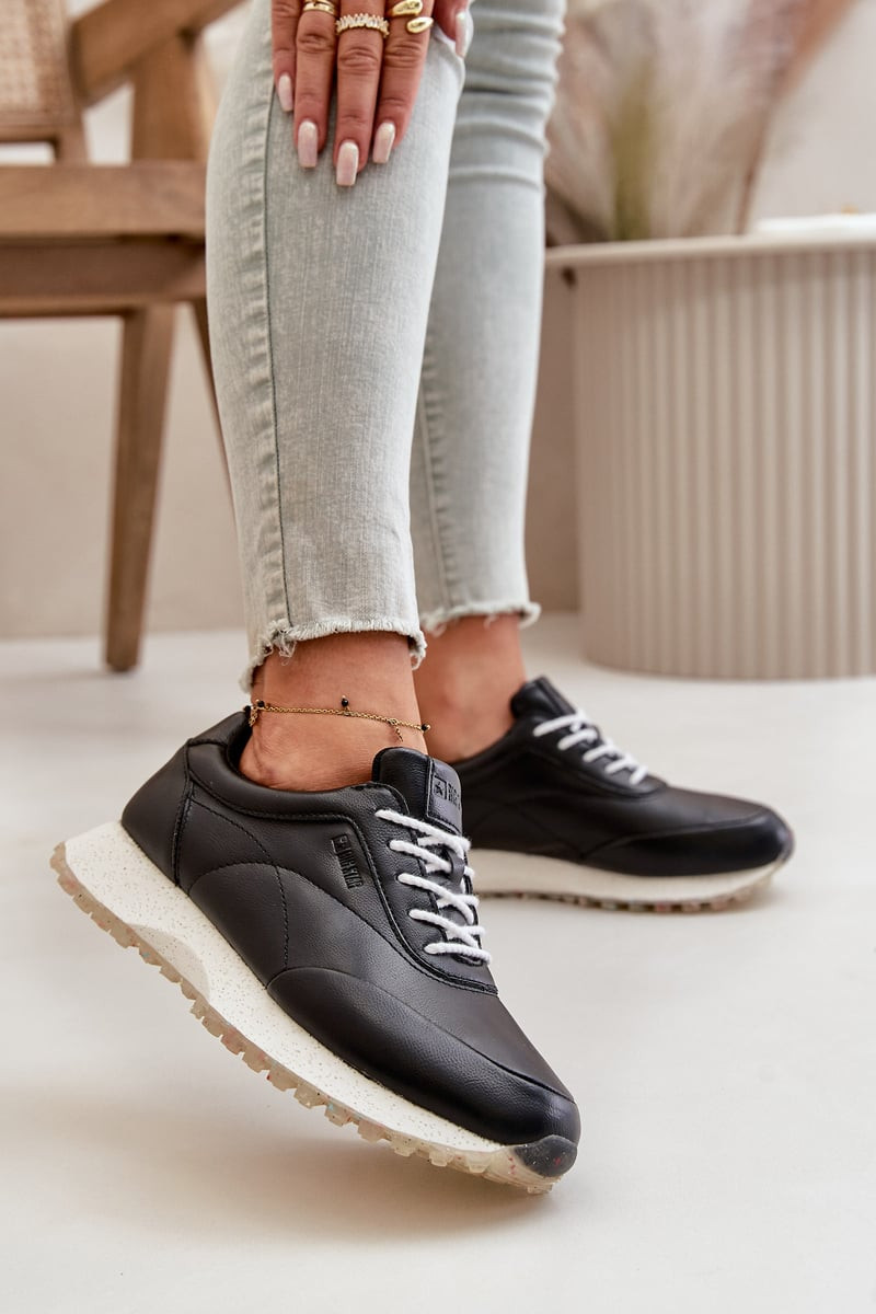 Dámské tenisky sportovní boty z eko kůže Big Star Hi-Poly System černé