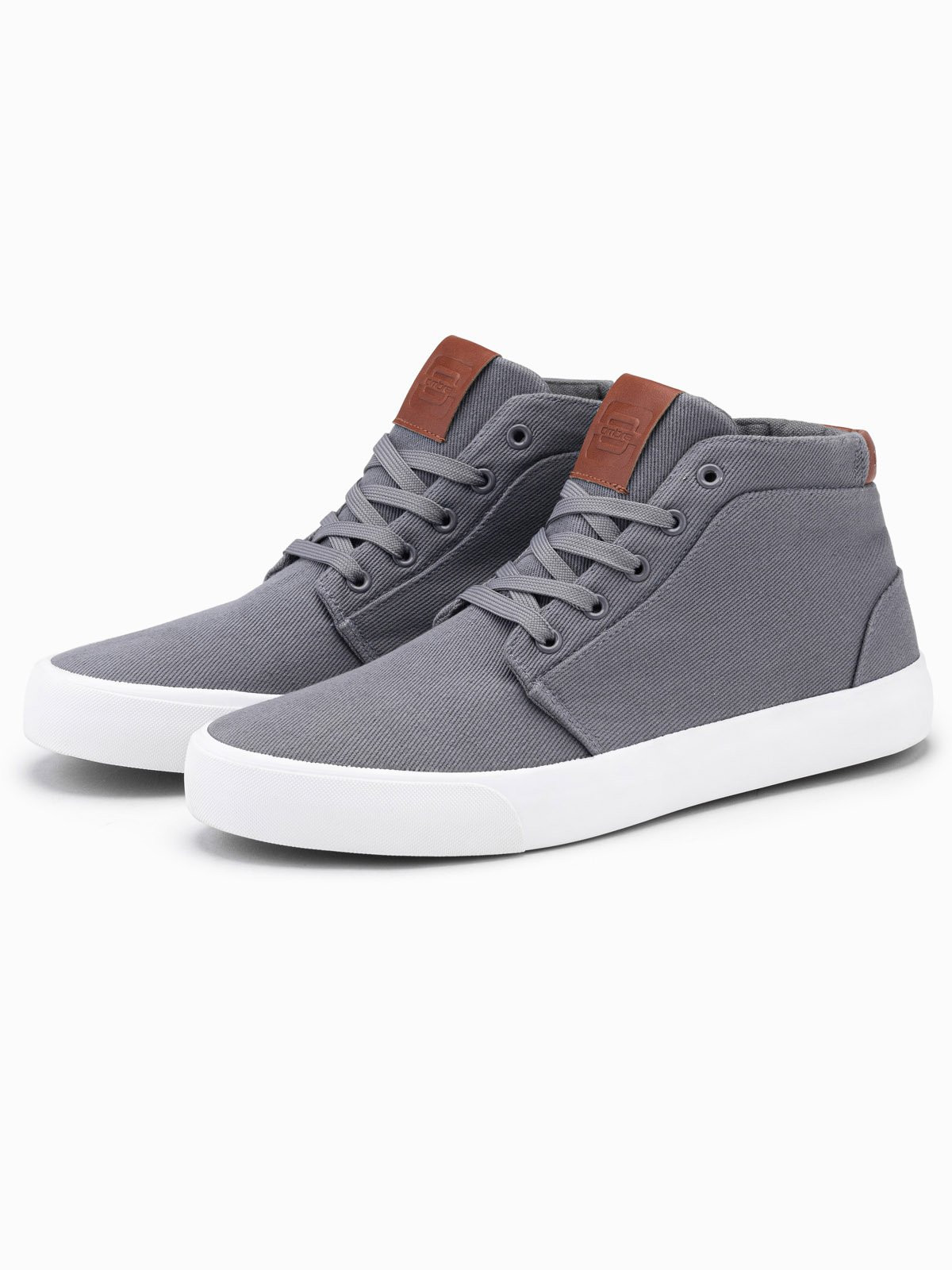 Ombre Men's high-top cotton canvas sneakers shoes - gray