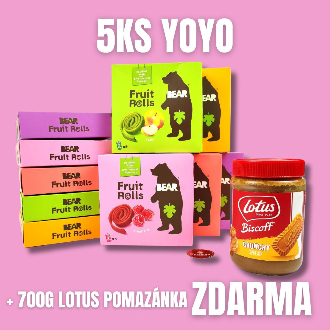 YOYO Bear 5ks + Lotus Biscoff Pomazánka z karamelizovaných sušenek Crunchy 700 g ZDARMA