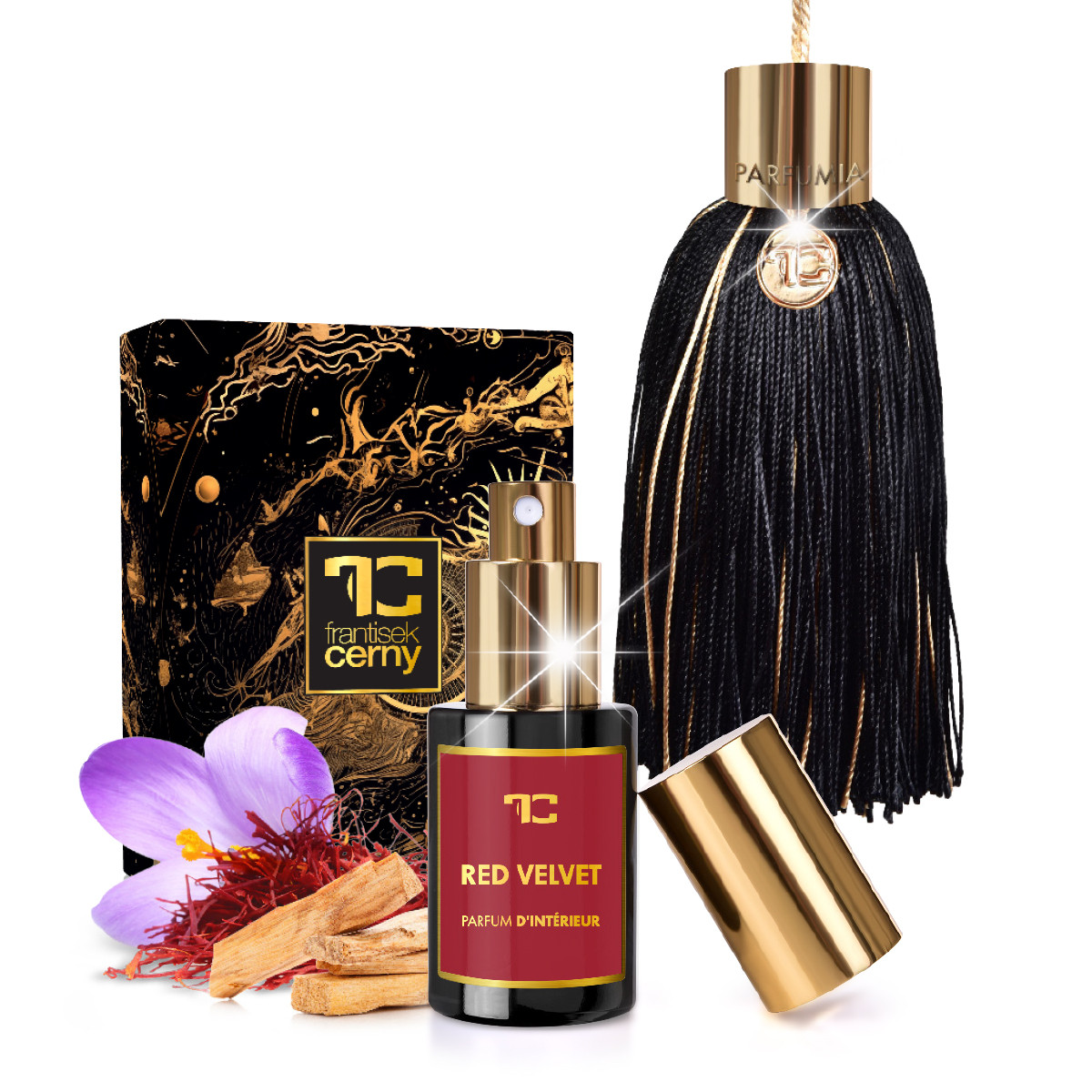 POMPON luxusní vonný střapec s bytovým parfémem RED VELVET 30 ml