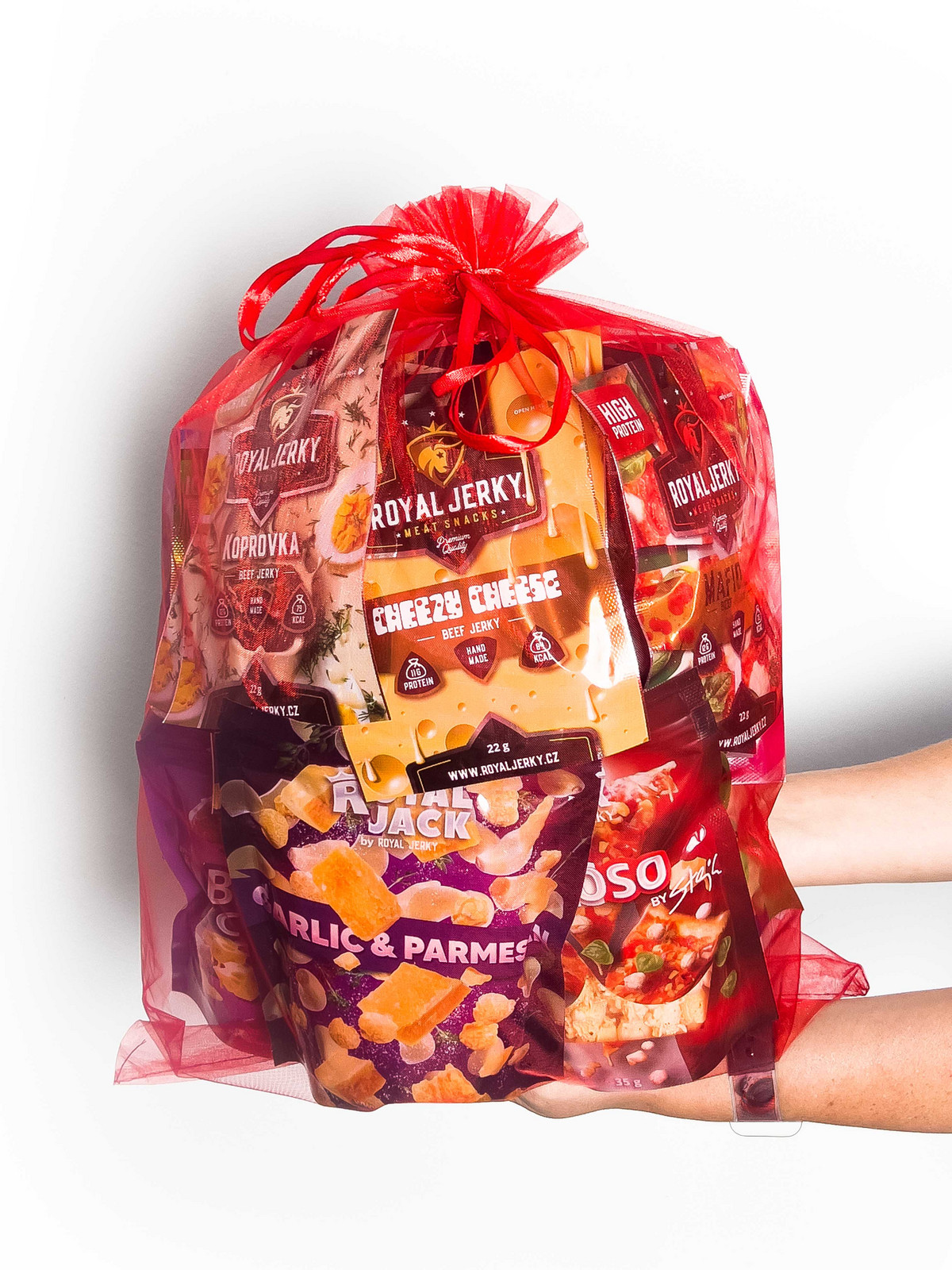 Vánoční MEGA nadílka plná dobrot (24x jerky + 11x popcorn)