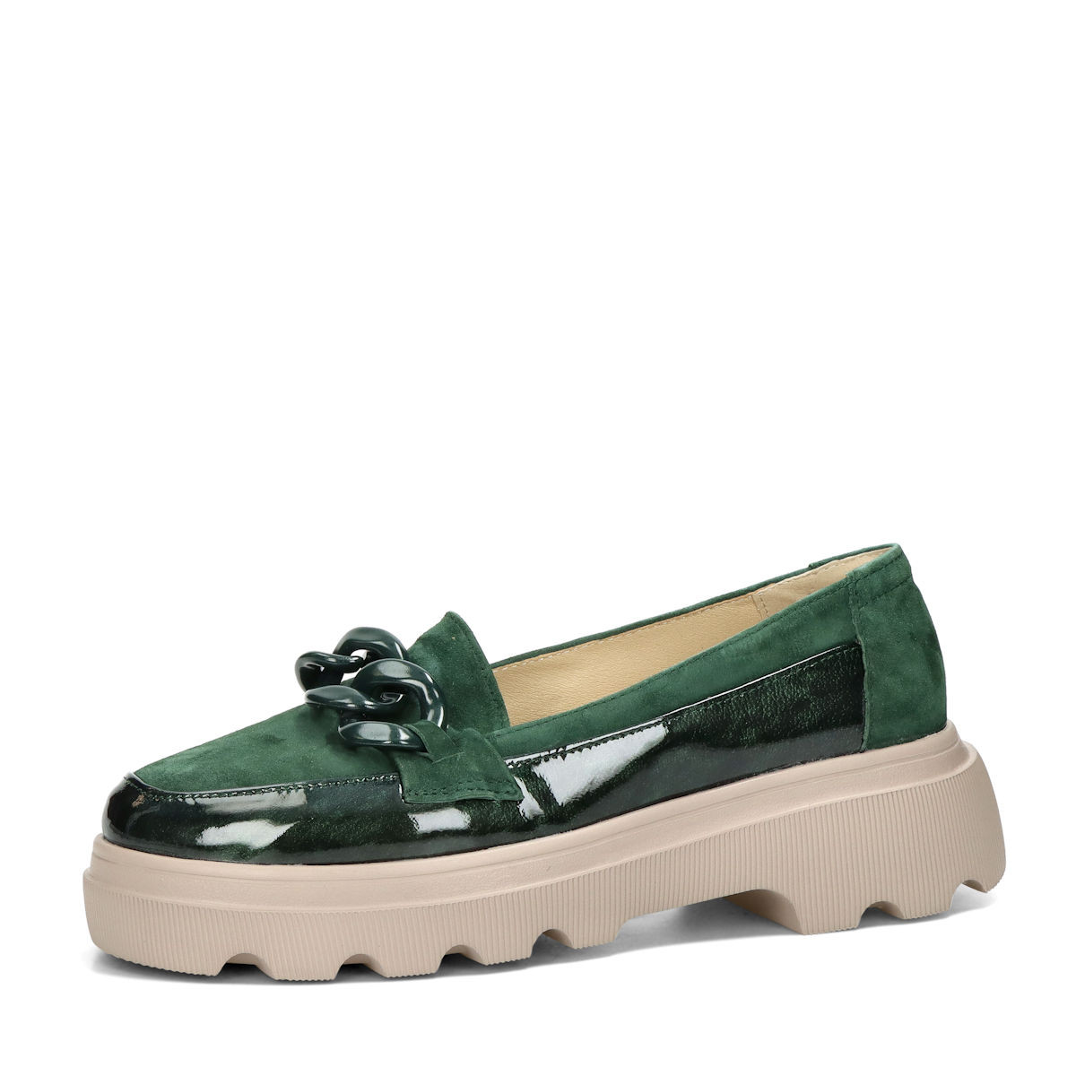 ETIMEĒ dámské kožené mokasíny - zelené - 36