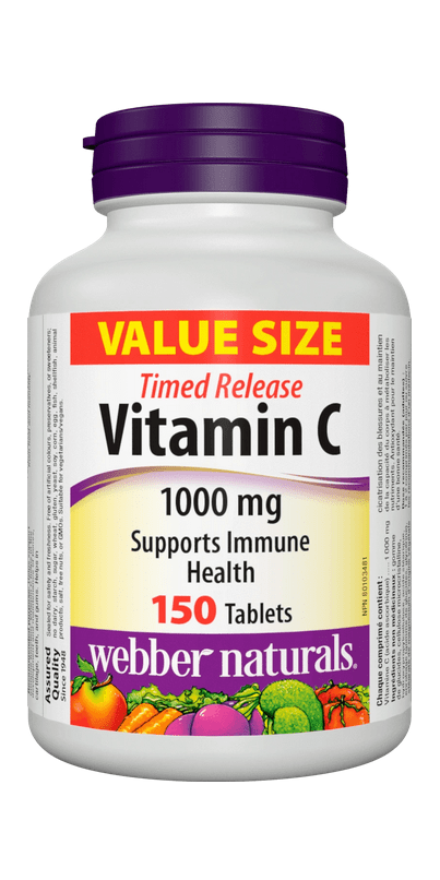 WEBBER NATURALS Vitamin C 1000 mg s postupným uvolňováním, 150 tablet