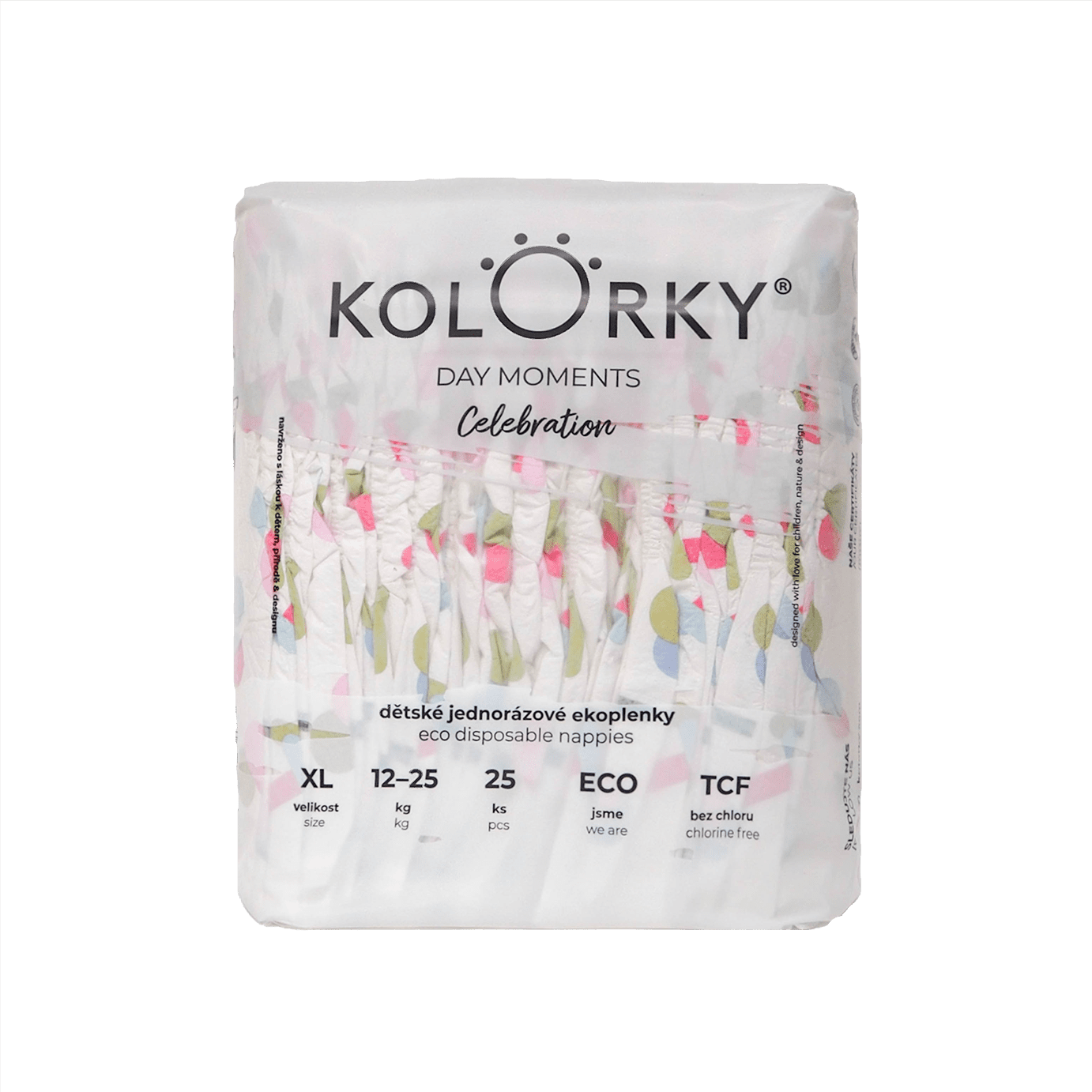 KOLORKY DAY MOMENTS - Celebration - XL (12-25 kg) - jednorázové ekoplenky 25 ks