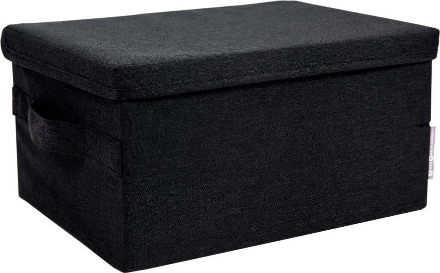 Černý látkový úložný box s víkem 35x19x26 cm Soft Storage – Bigso Box of Sweden