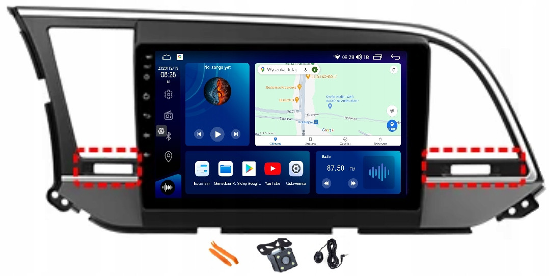 Radio Android Navigace Qled Carplay Lte Gps 256GB Hyundai Elantra 6 16-18