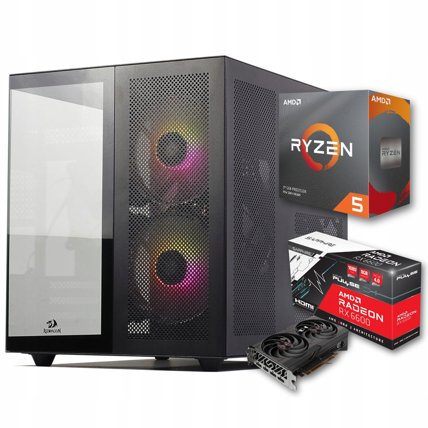 Bsg Striker Počítač pro hry Herní Ryzen 5 32GB DDR4 1TB Rx 6600 Win11