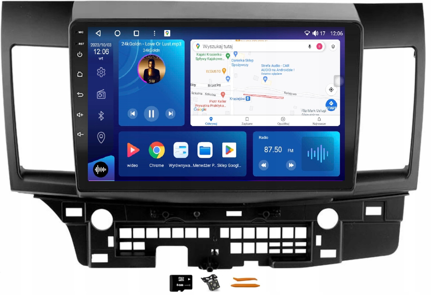 Android Rádio Navigace XQ430S Qled Carplay Mitsubishi Lancer 9 IX 07-18