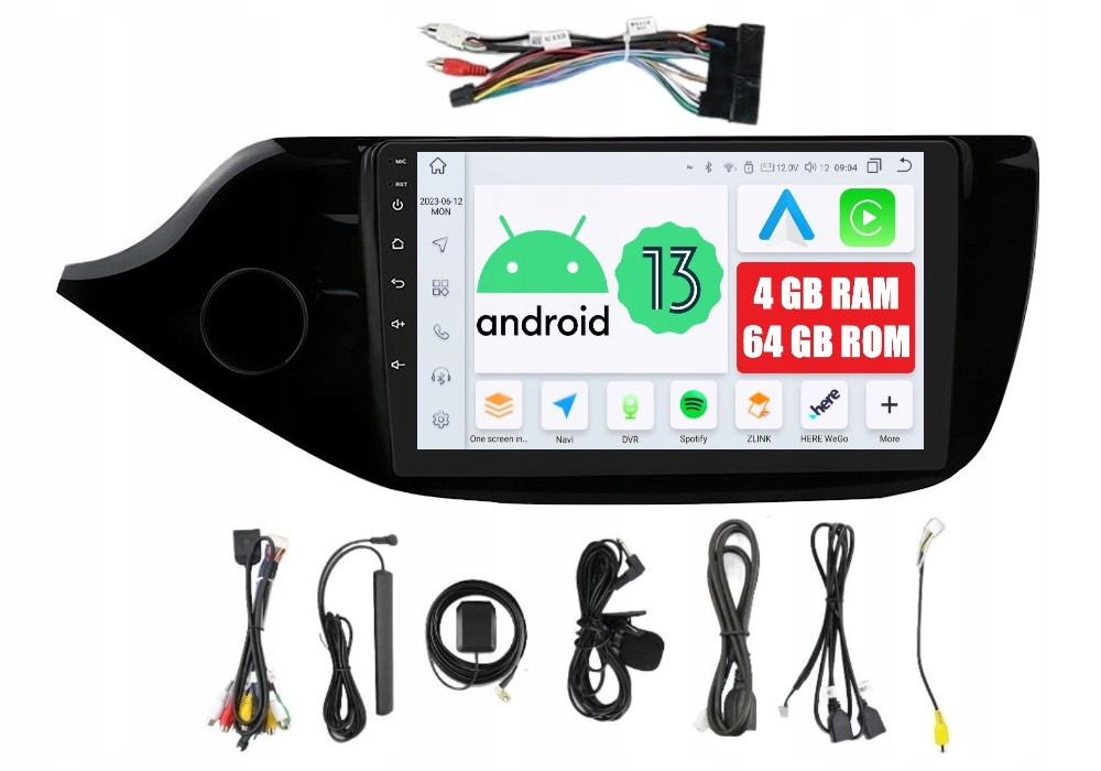 Radio 2DIN Navigace Android Kia Ceed 2 Dsp Carplay 4/64 Gb Lte Piano Black