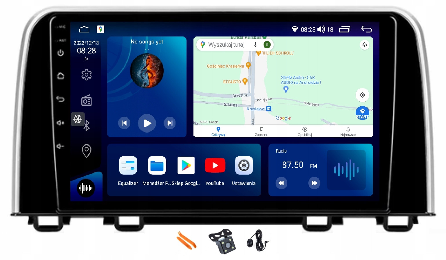 Radio Android Navigace VQ230 Qled Carplay Lte Gps Dsp Honda Cr-v 5 16-19