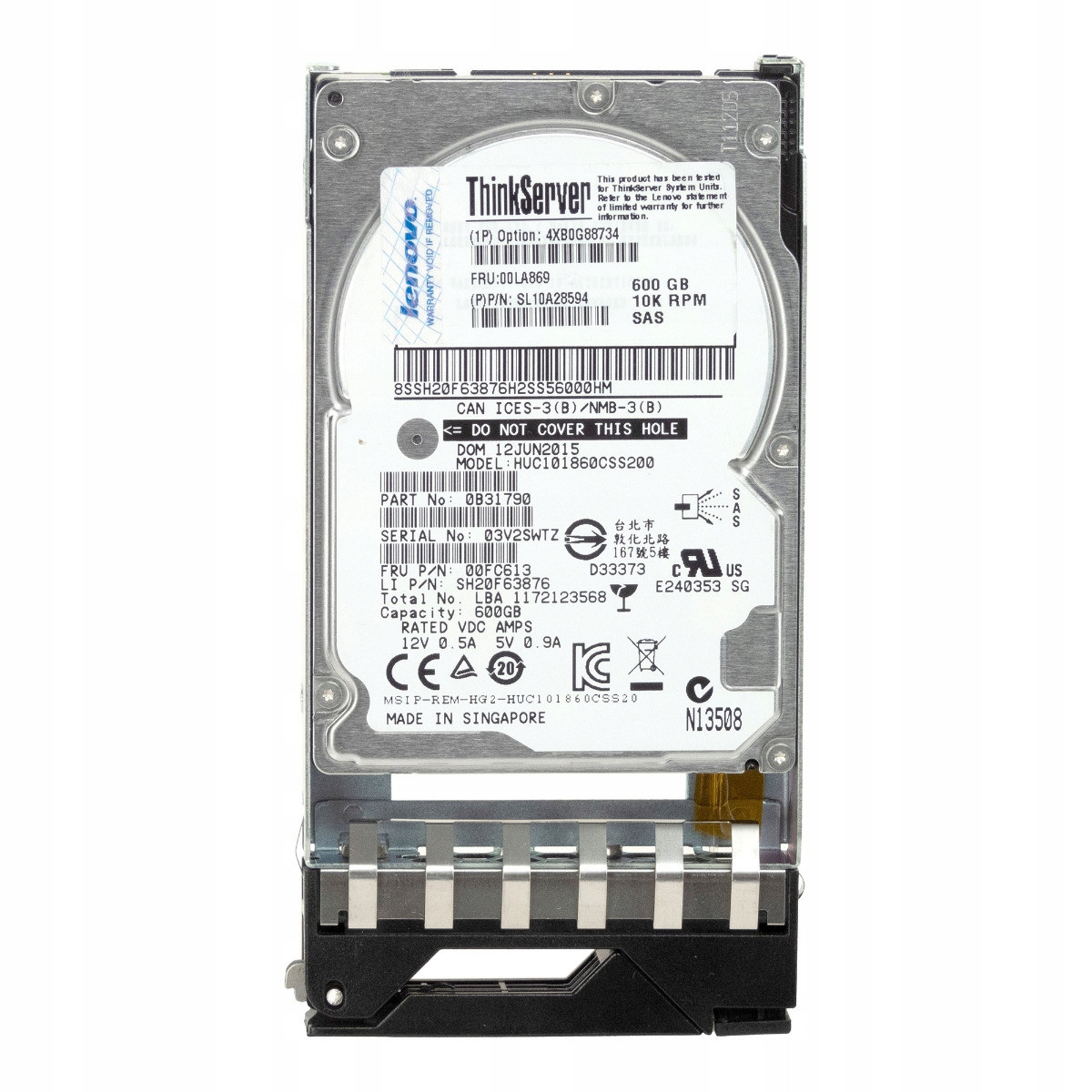 Lenovo 00LA869 SL10A28594 600GB 10K 64MB SAS-3 2,5'' HUC101860CSS200
