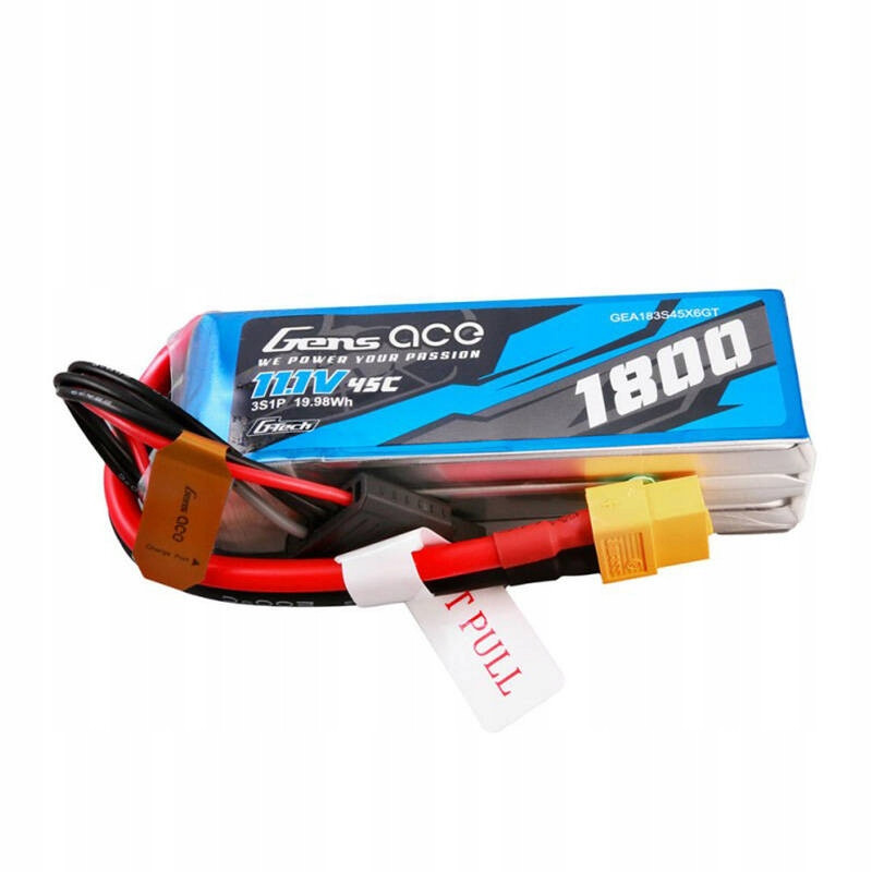 Gens Ace Výkonná Akumulátor Baterie Lipo G-tech 1800MAH 11.1V 45C 3S1P XT60