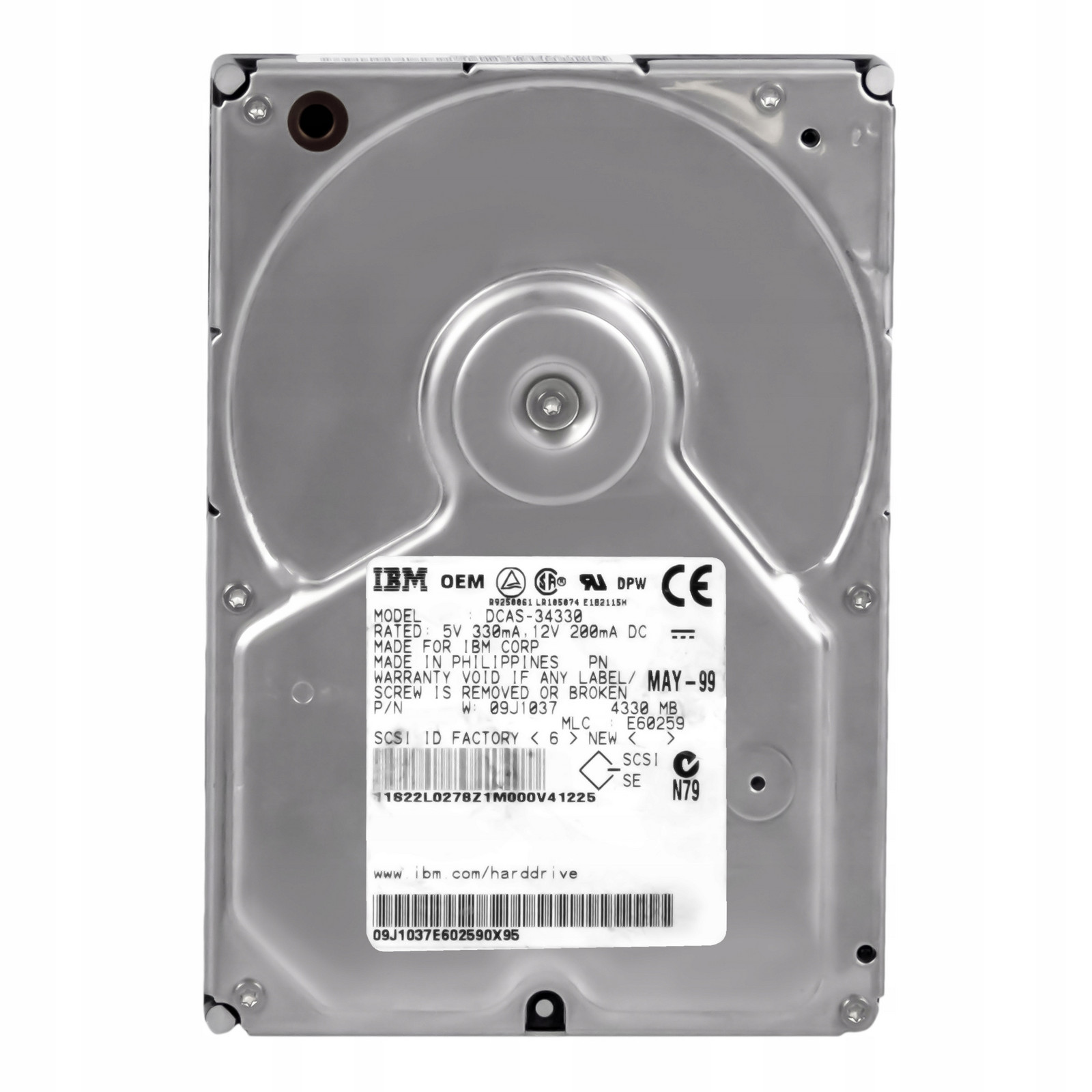 Ibm 09J1037 4,3GB 5,4K Scsi 3,5'' DCAS-34330