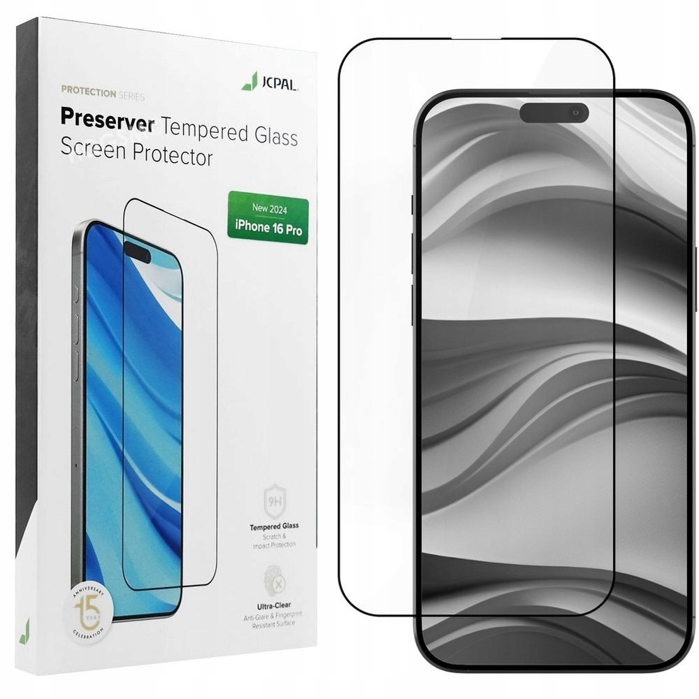 tvrzené sklo Jcpal Preserver Celý pro Apple iPhone 16 Pro, rychlé pro pouzdro