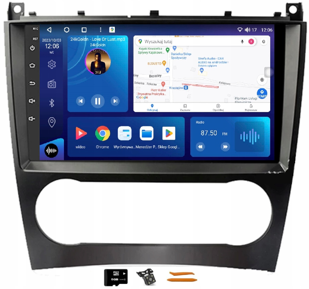 Radio Android Navigace Qled Carplay Mercedes Clk C209 A209 W209 05-09