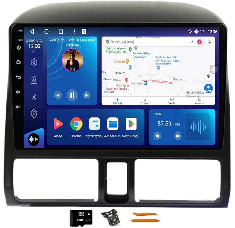 Android Rádio Navigace XQ430S Qled Carplay Lte Gps Honda Cr-v 2 II 01-06