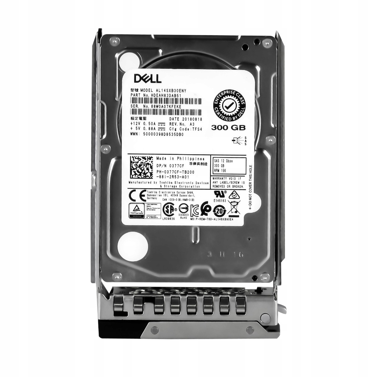 Dell 300GB 0377CF 15K 128MB SAS-3 2.5 AL14SXB30ENY