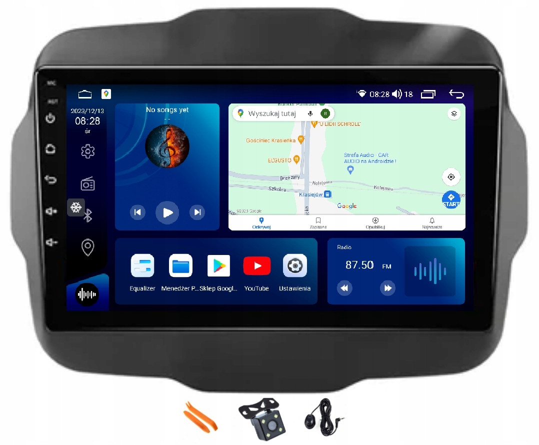 Radio Android Navigace VQ230 Qled Carplay Lte Gps Dsp Jeep Renegade 16-20