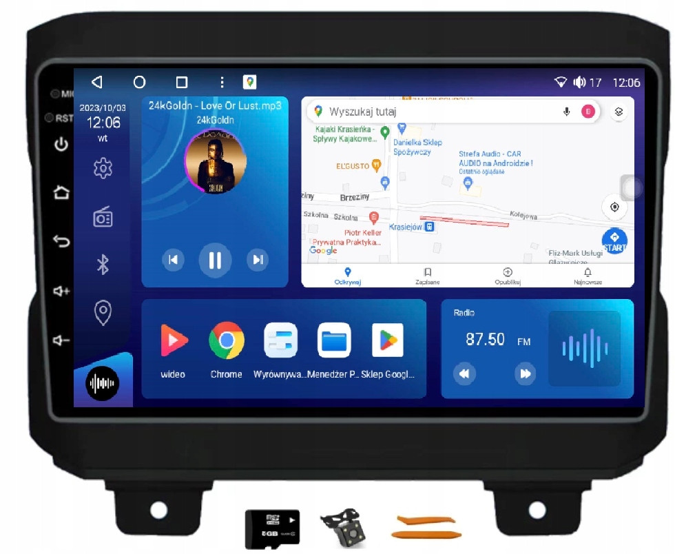 Radio Android Navigace VQ230 Qled Carplay Lte Gps Jeep Wrangler 4 Jl 17-20