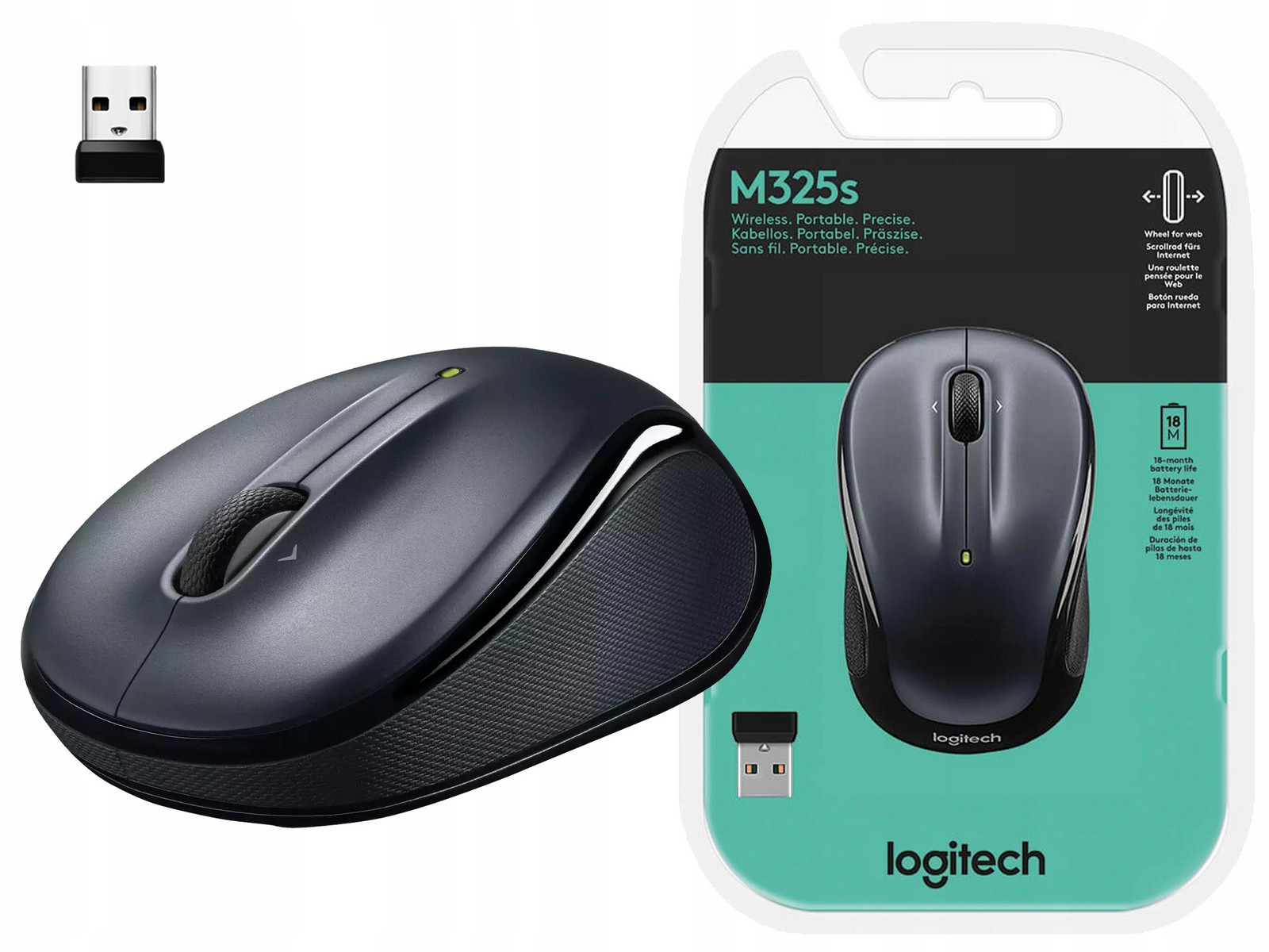 Bezdrátová myš Logitech M325s M-325s černá grafit k notebooku