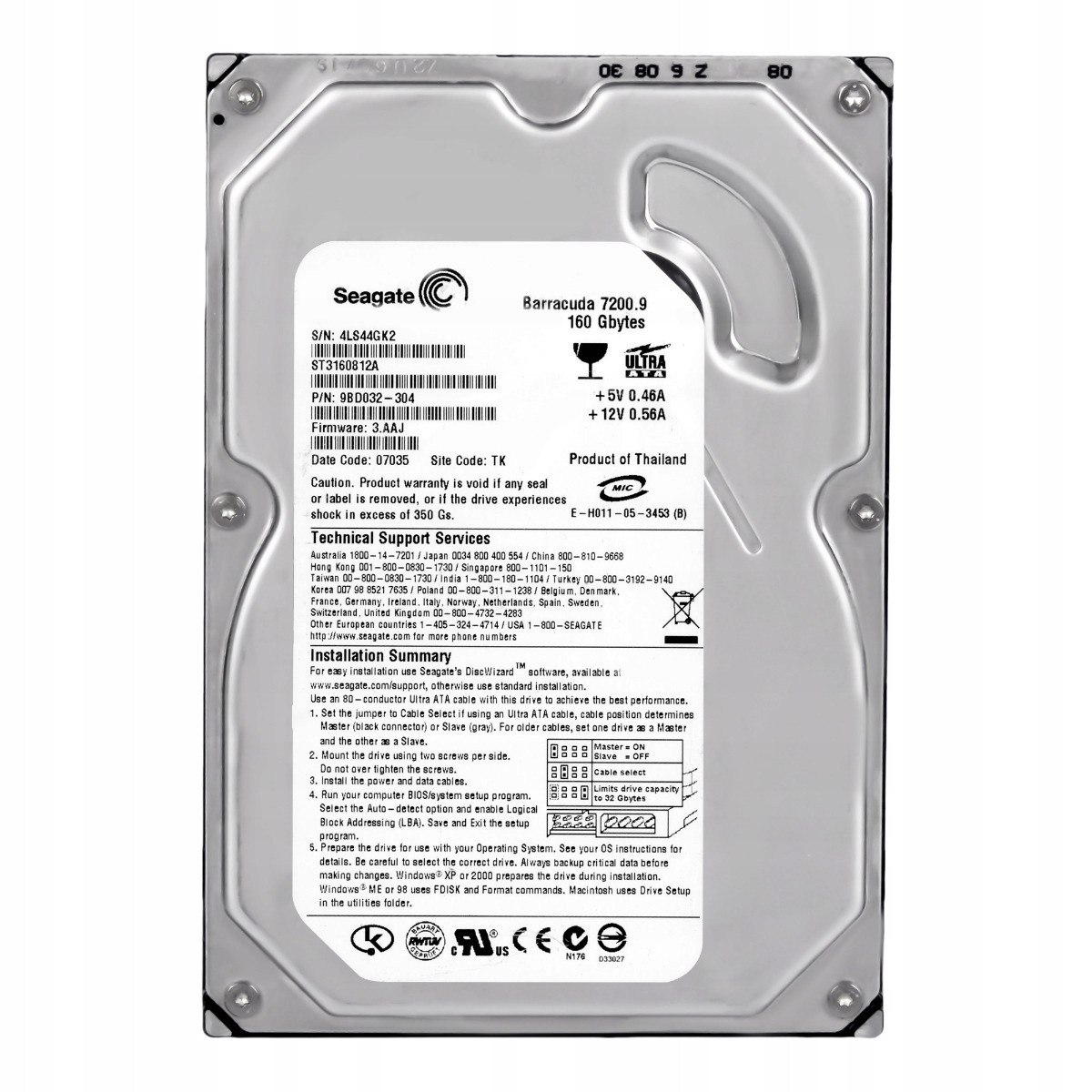 Seagate Barracuda 7200.9 160GB 7.2K 8MB Ata 3.5'' ST3160812A