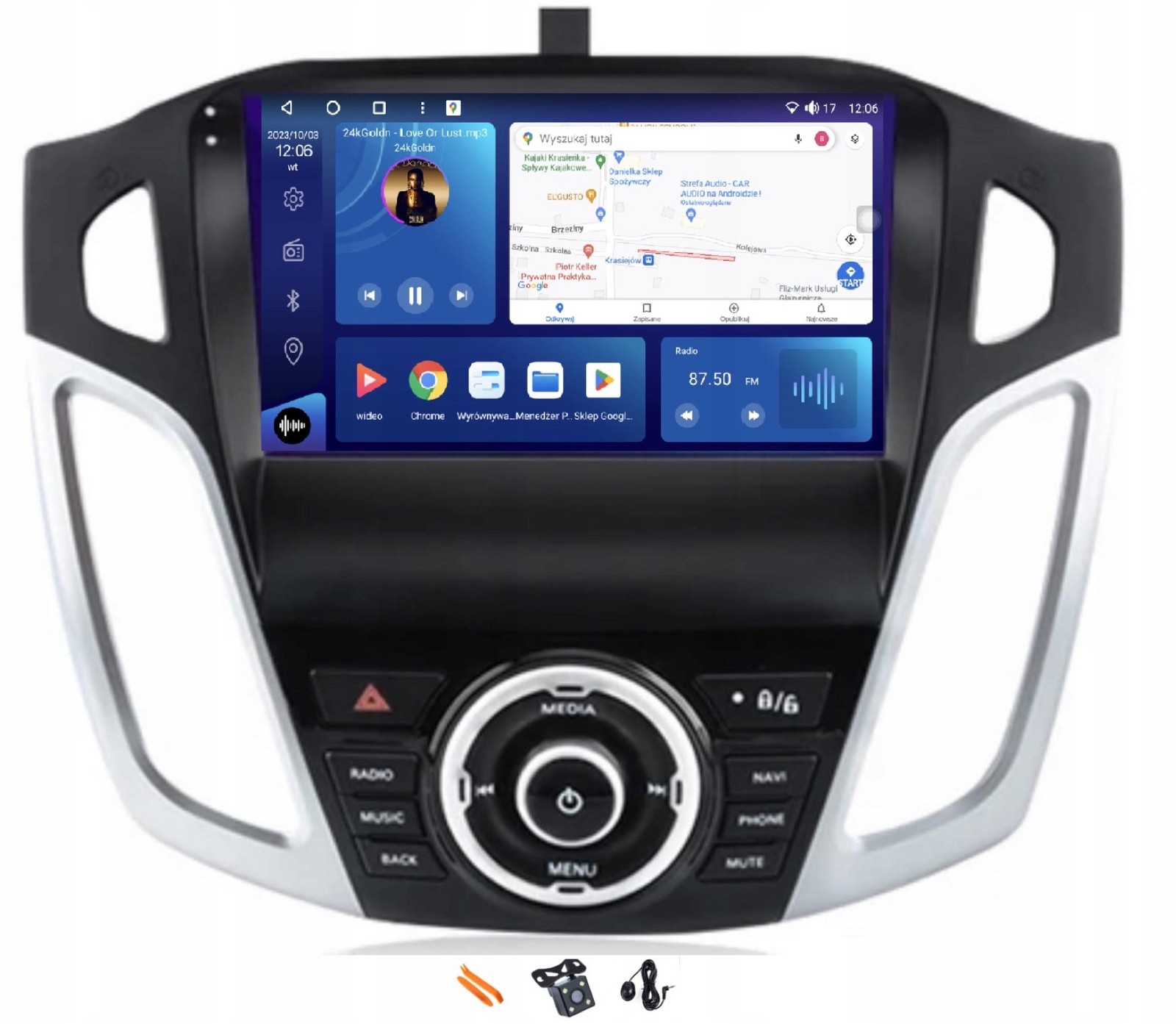 Radio Android Navigace Qled 2K Carplay Lte 128GB Ford Focus 3 Mk 3 11-19