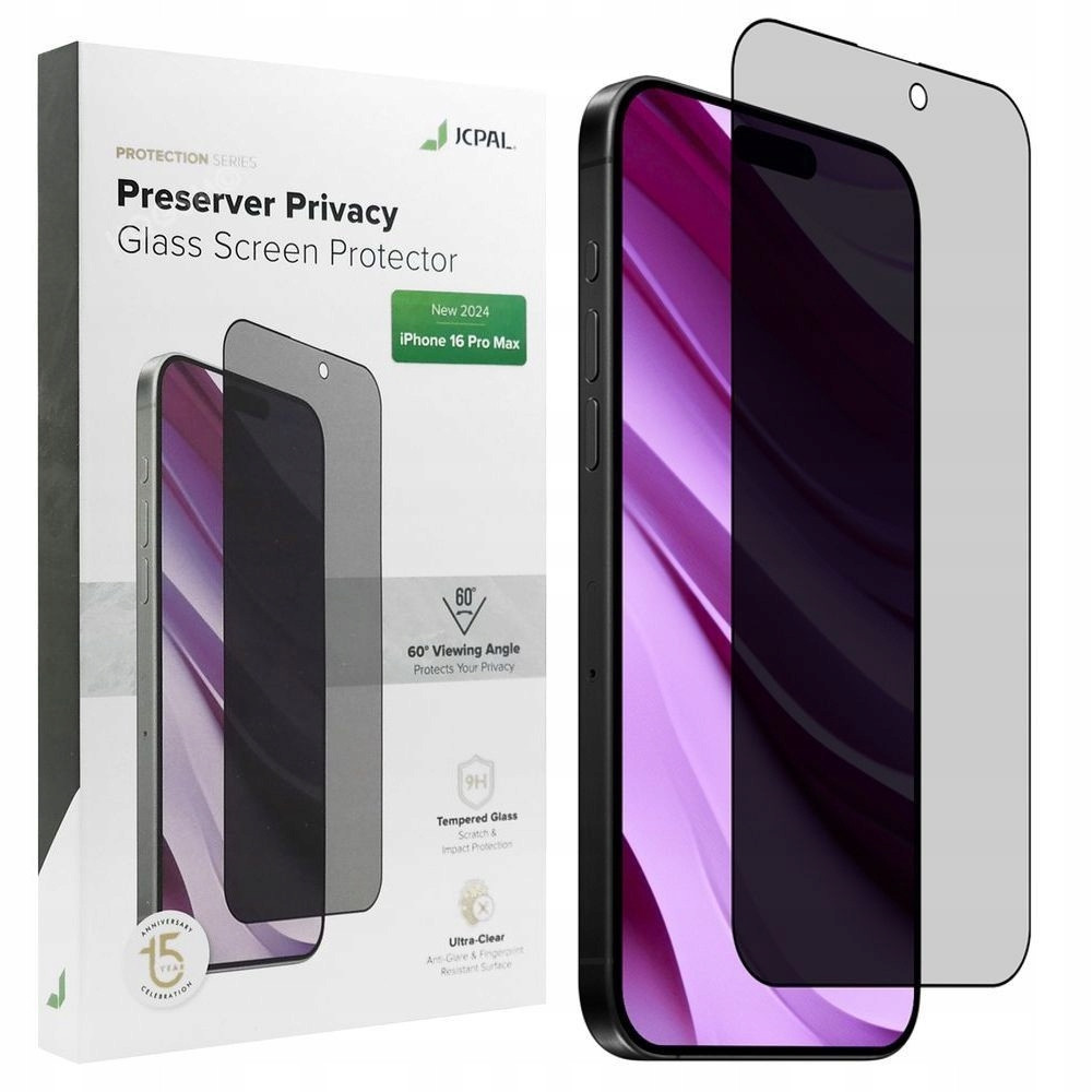 Sklo S Privátním Filtrem Jcpal Preserver pro Apple iPhone 16 Pro Max, rychlé