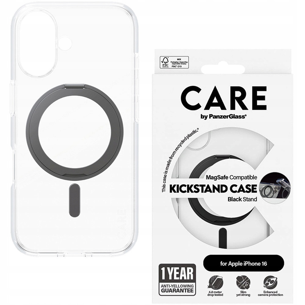 Pouzdro se stojánkem pro iPhone 16, pro MagSafe, PanzerGlass, pancéřové case, cover