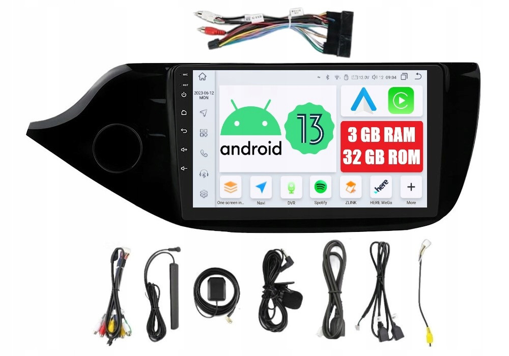 Radio 2DIN Navigace Android Kia Ceed 2 II Dsp Carplay 3/32 Gb Piano Black