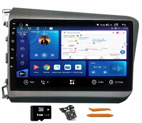 Radio Android Navigace VQ230 Qled Carplay Lte Gps Dsp Honda 9 12-15