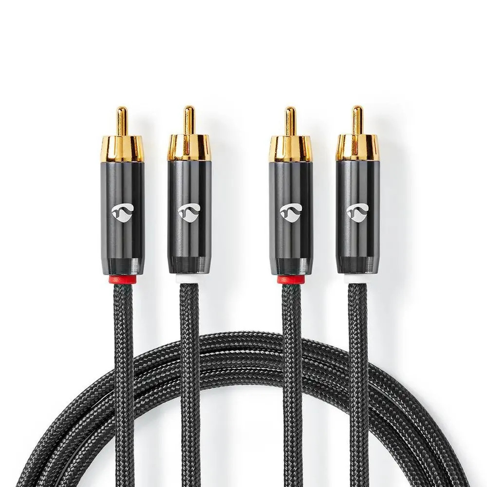 Nedis Profigold audio kabel 5m 2 x Rca CATB24200GY50 24k zlato cinch stereo