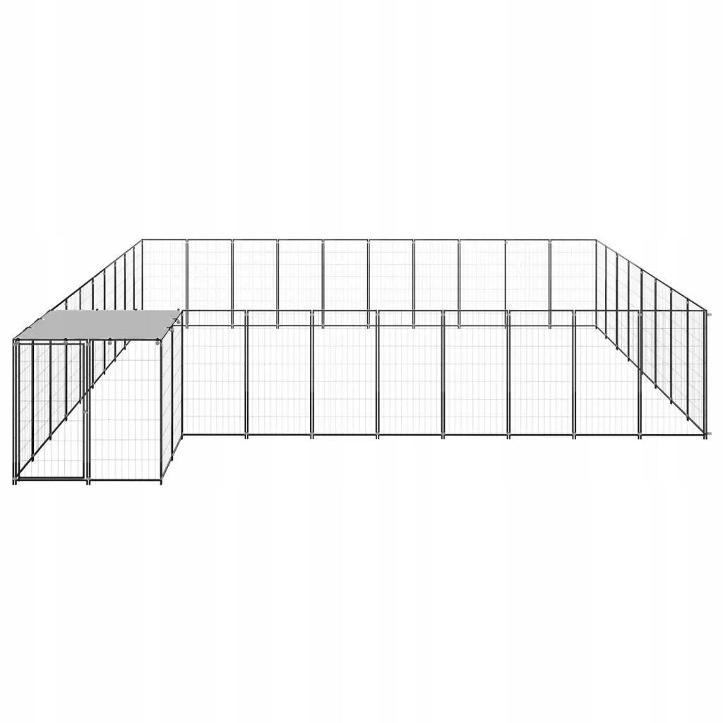 Kotec pro psa, černá, 25,41 m², ocelová