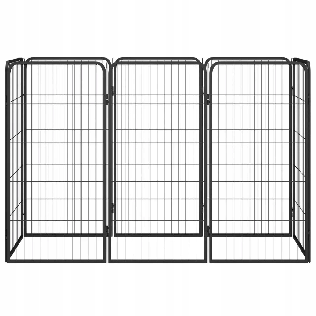 Kotec pro psa, 8 panelů, černá, 50x100 cm, ocel