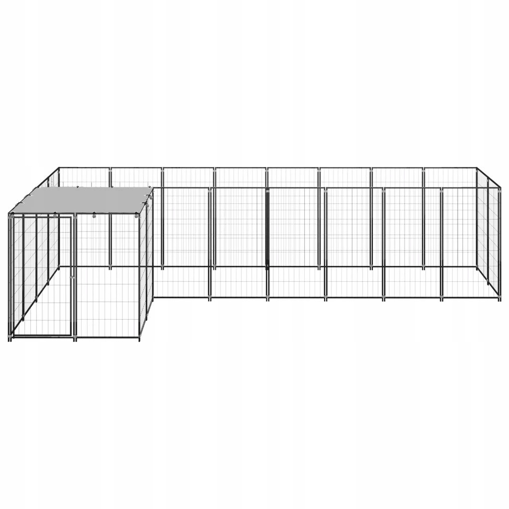 Kotec pro psa, černá, 6,05 m², ocelová