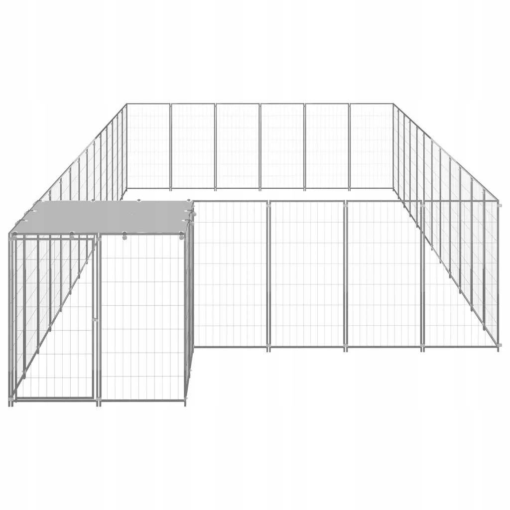 Kotec pro psa, stříbrná, 22,99 m², ocelová
