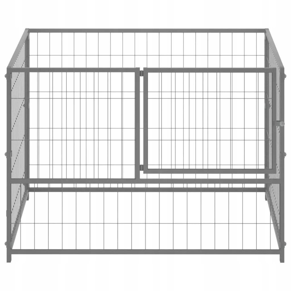 Kotec pro psa, stříbrná, 100x100x70 cm, ocelová