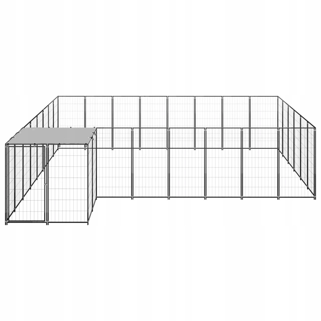 Kotec pro psa, černá, 15,73 m², ocelová