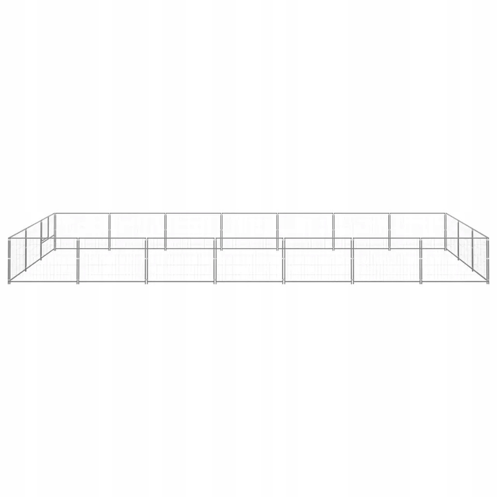 Kotec pro psa, stříbrná, 21 m², ocelová