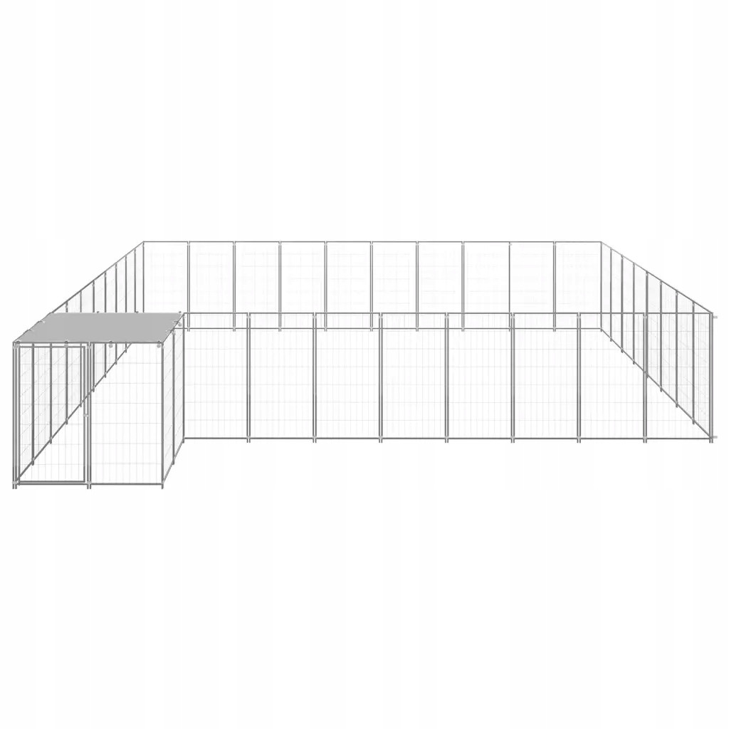 Kotec pro psa, stříbrná, 25,41 m², ocelová