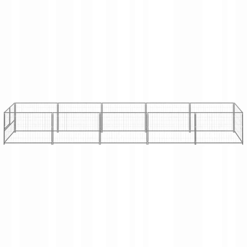Kotec pro psa, stříbrná, 5 m², ocelová