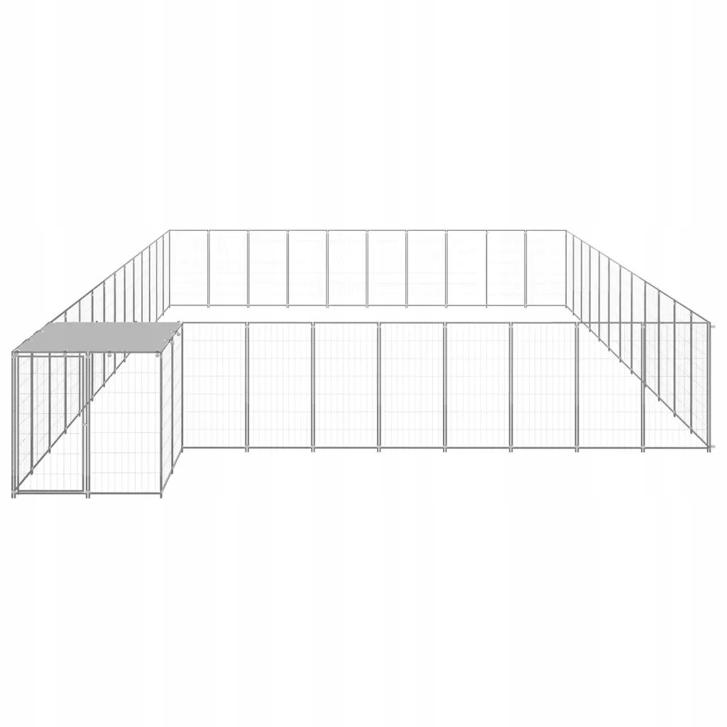 Kotec pro psa, stříbrná, 37,51 m², ocelová